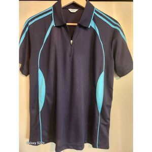A10 Tworoy Golf Athletic Navy/Teal Polo Shirt Women's Large